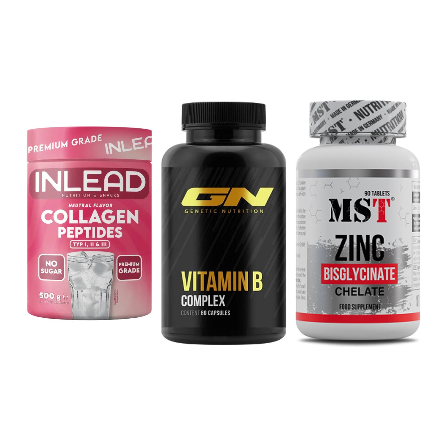 Haut, Haare & Nägel: INLEAD Collage + GN Vitamin + MST Zinc – alle enthaltenen Artikel