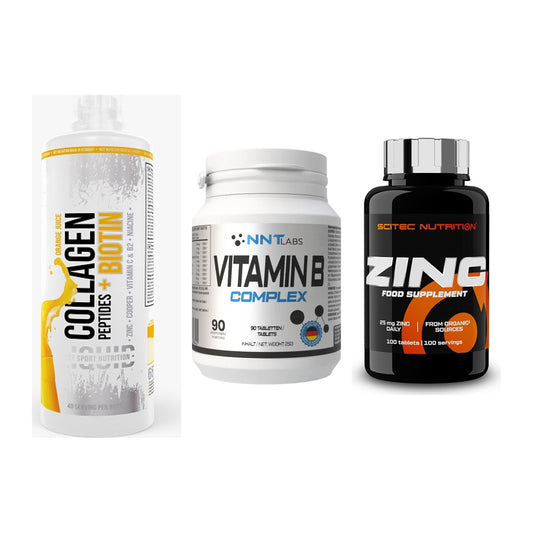 Haut, Haare & Nägel: MST Collagen + NNT Vitamin B + Scitec Zinc – alle enthaltenen Artikel