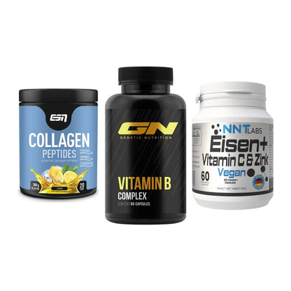 Haut, Haare & Nägel: ESN Collagen + GN Vitamin + NNT Eisen – alle enthaltenen Artikel