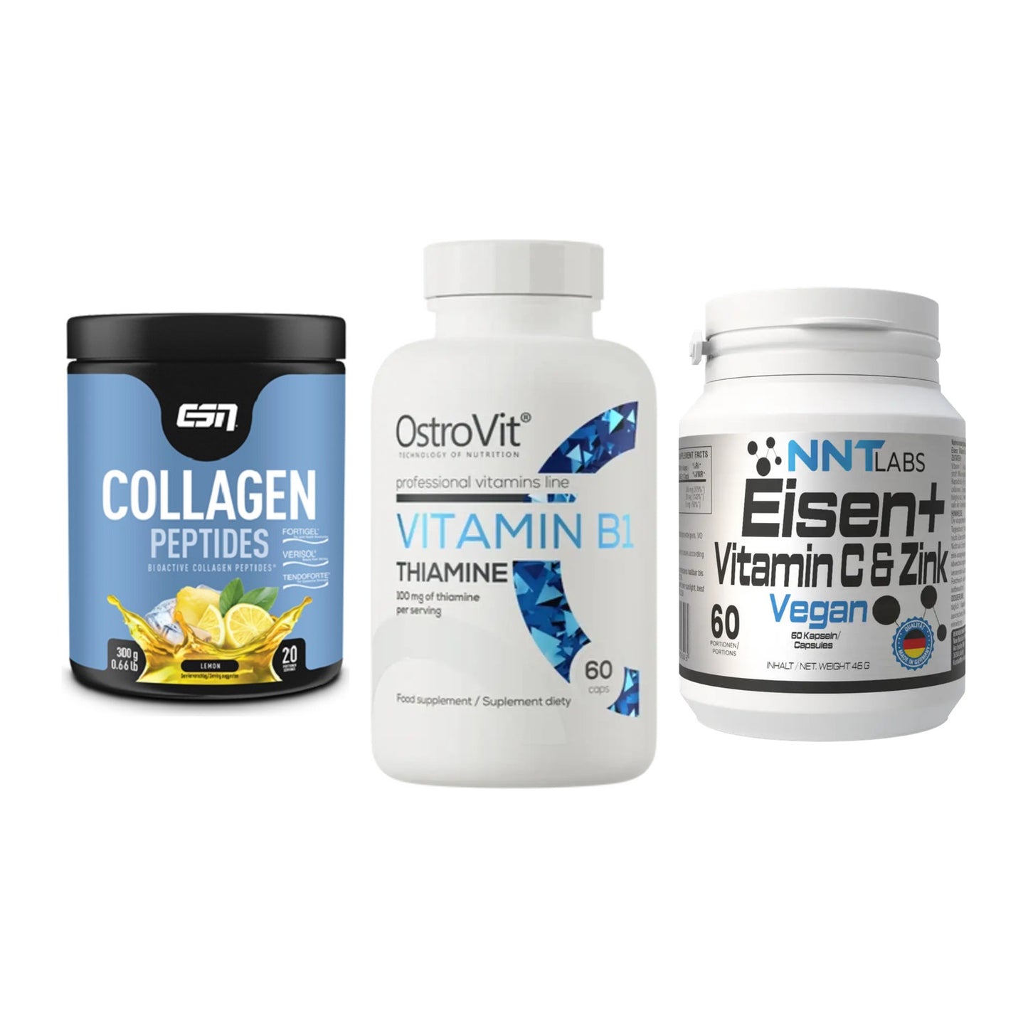 Haut, Haare & Nägel: ESN Collagen + Ostrovit + NNT Eisen – alle enthaltenen Artikel