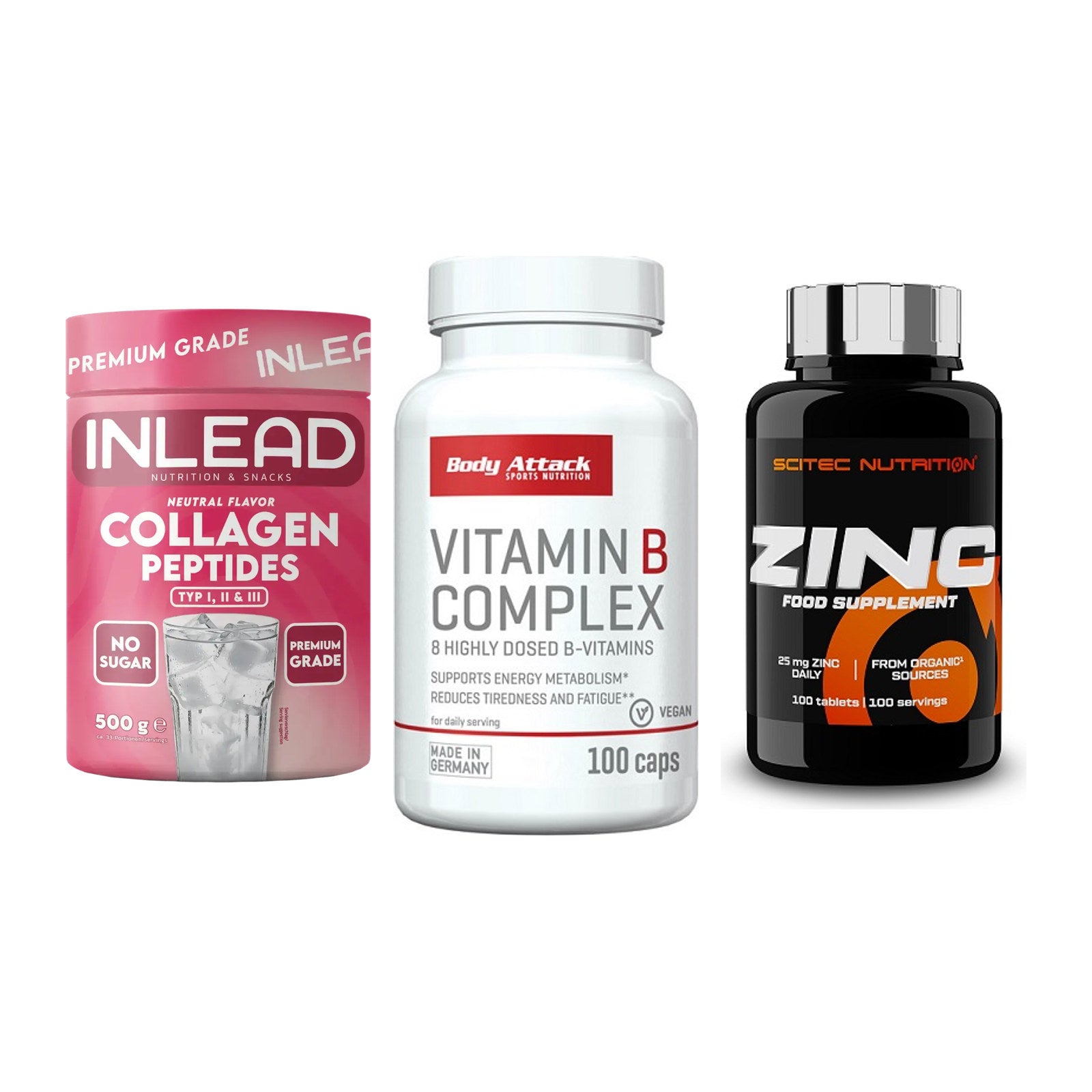 Haut, Haare & Nägel: INLEAD Collage + Body Attack + Scitec Zinc – alle enthaltenen Artikel