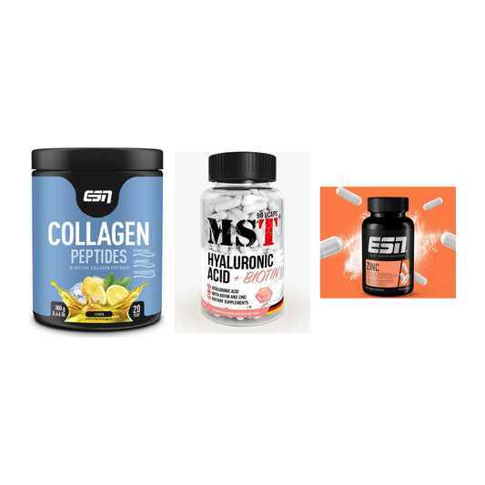Haut, Haare & Nägel: ESN Collagen + MST Hyaluronic + ESN Zinc – alle enthaltenen Artikel