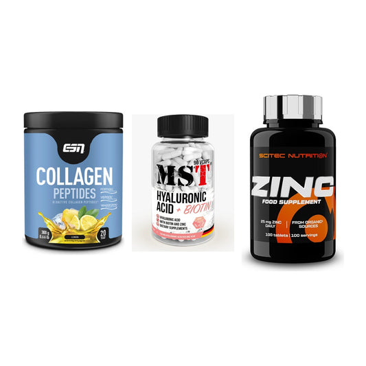 Haut, Haare & Nägel: ESN Collagen + MST Hyaluronic + Scitec Zinc – alle enthaltenen Artikel