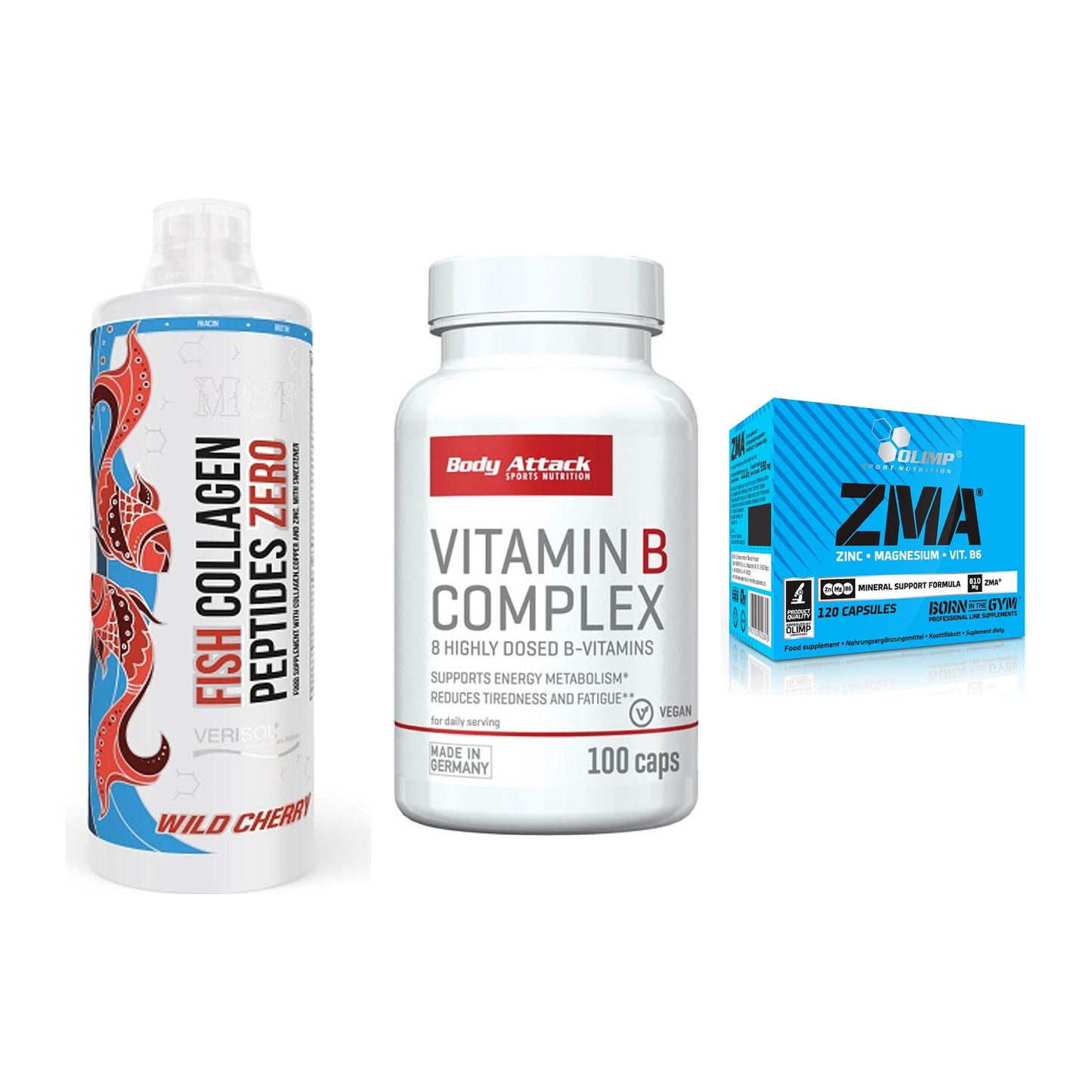 Haut, Haare & Nägel: MST Fish + Body Attack + Olimp ZMA – alle enthaltenen Artikel