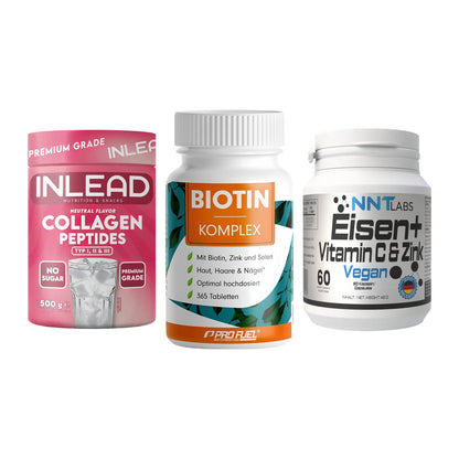Haut, Haare & Nägel: INLEAD Collage + ProFuel BIOTIN + NNT Eisen – alle enthaltenen Artikel