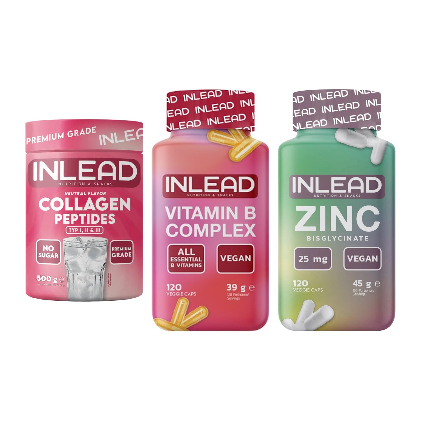 Haut, Haare & Nägel: INLEAD Collage + INLEAD Vitamin + INLEAD Zink – alle enthaltenen Artikel