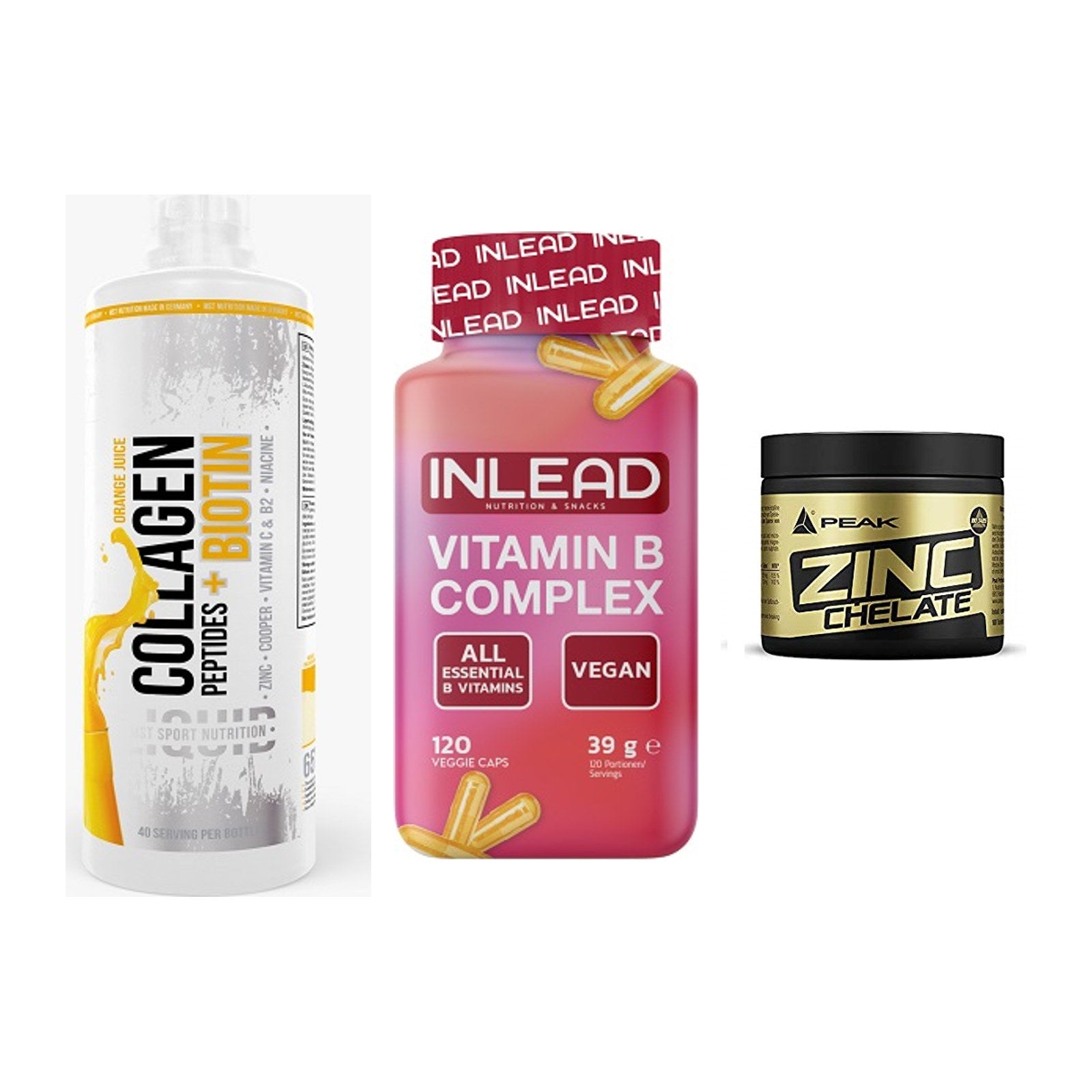 Haut, Haare & Nägel: MST Collagen + INLEAD Vitamin + Peak Zink – alle enthaltenen Artikel
