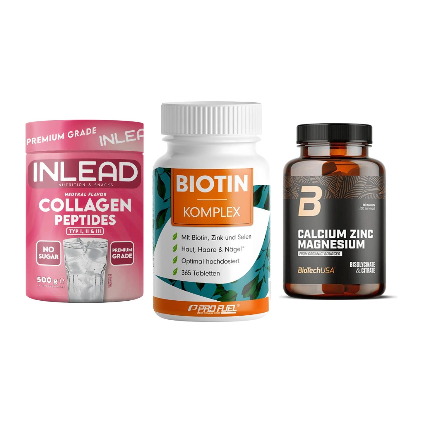 Haut, Haare & Nägel: INLEAD Collage + ProFuel BIOTIN + BioTech Calciu – alle enthaltenen Artikel