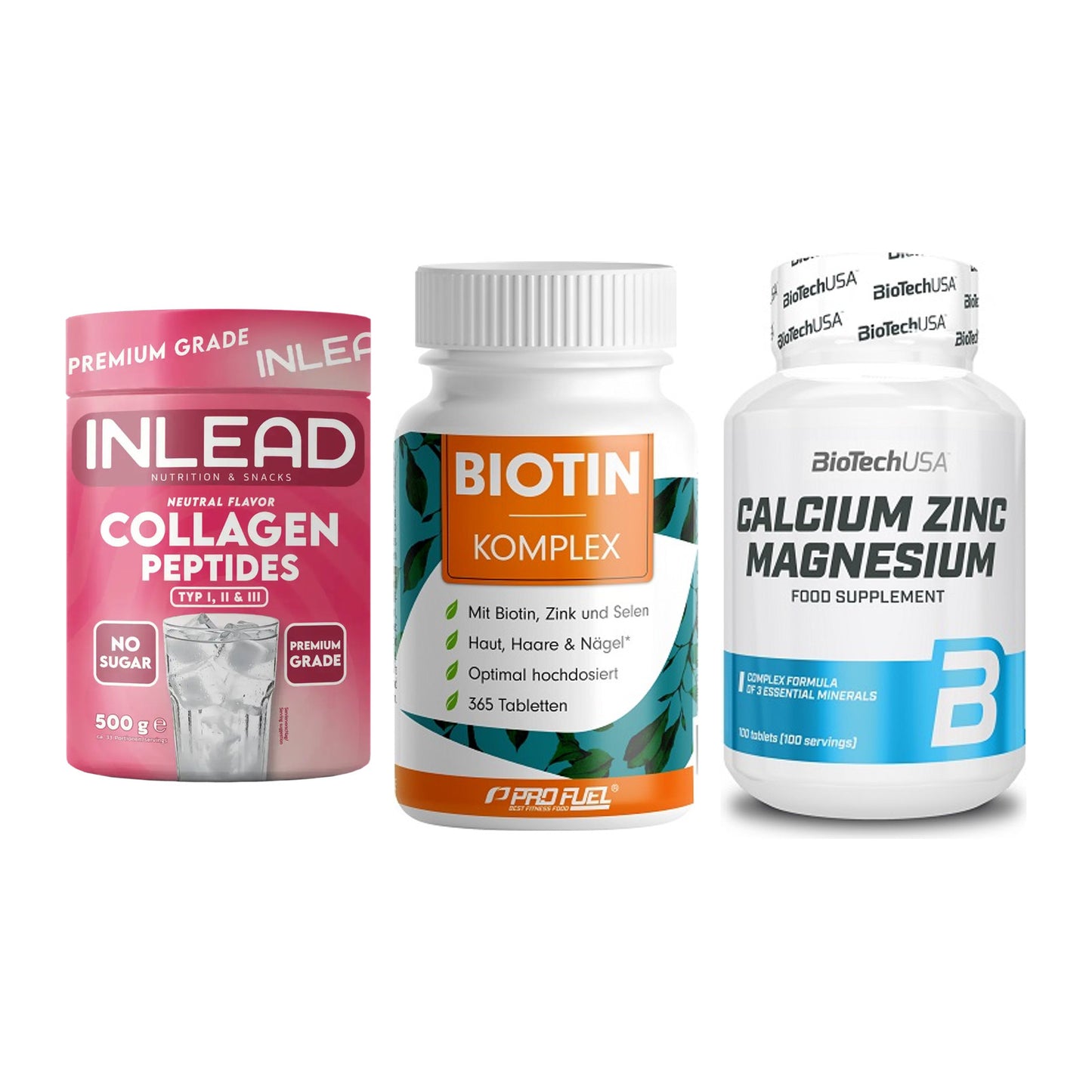 Haut, Haare & Nägel: INLEAD Collage + ProFuel BIOTIN + BioTech Calciu – alle enthaltenen Artikel
