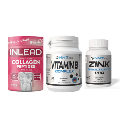 Haut, Haare & Nägel: INLEAD Collage + NNT Vitamin B + NNT Zink 50mg – alle enthaltenen Artikel