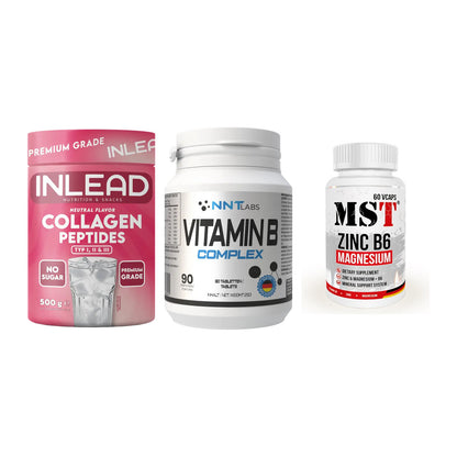 Haut, Haare & Nägel: INLEAD Collage + NNT Vitamin B + MST Zinc – alle enthaltenen Artikel