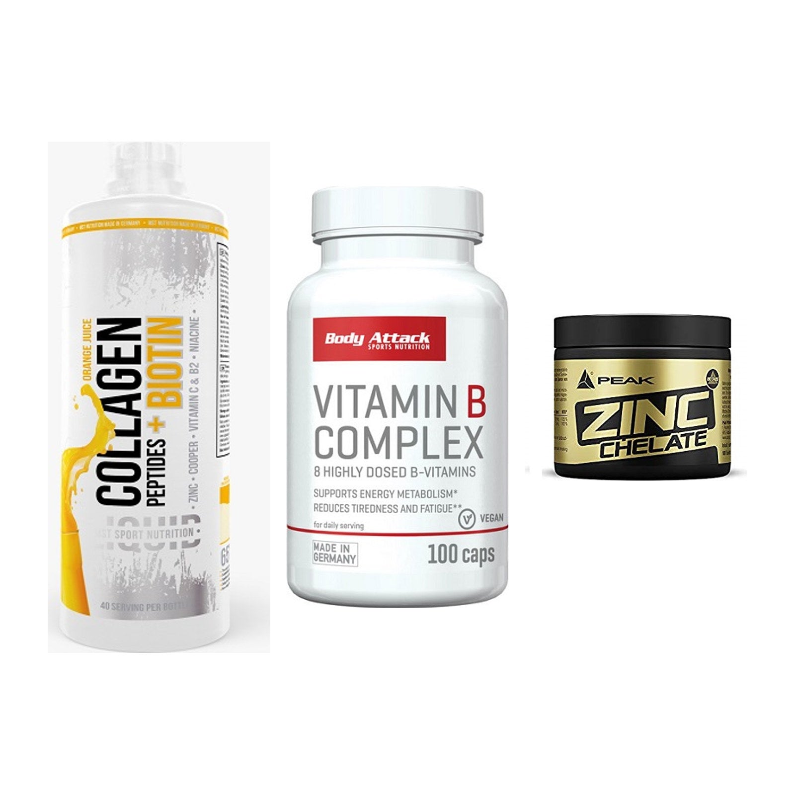 Haut, Haare & Nägel: MST Collagen + Body Attack + Peak Zink – alle enthaltenen Artikel