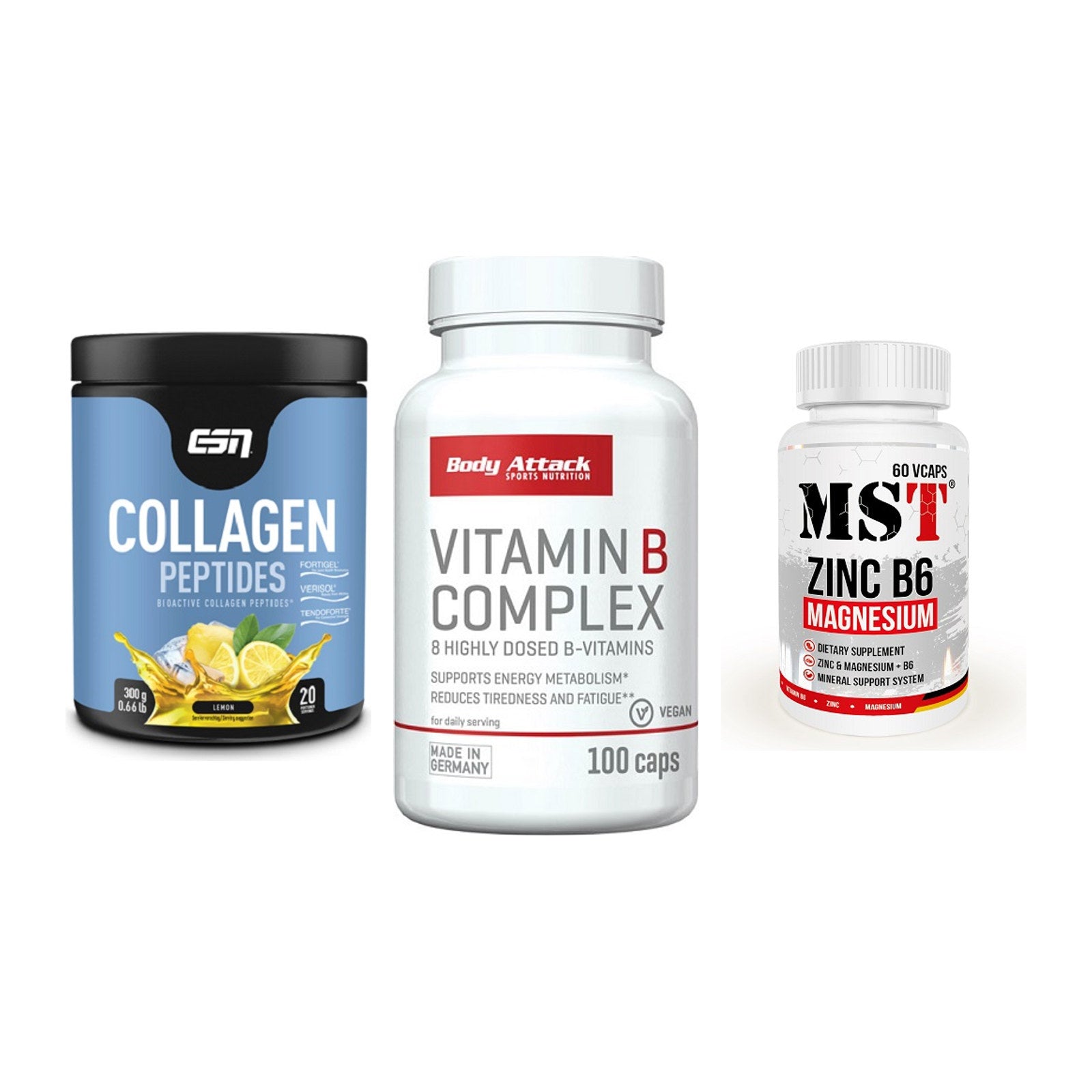 Haut, Haare & Nägel: ESN Collagen + Body Attack + MST Zinc – alle enthaltenen Artikel
