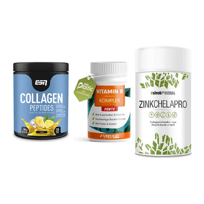 Haut, Haare & Nägel: ESN Collagen + ProFuel Vitami + Sinob Zink – alle enthaltenen Artikel