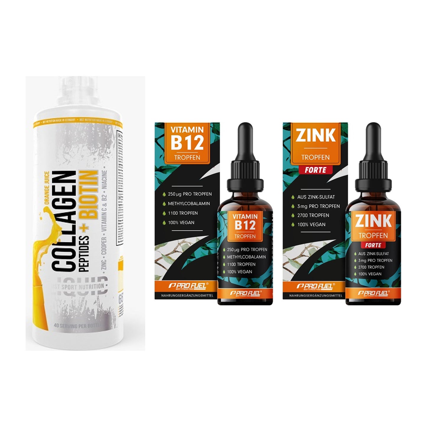 Haut, Haare & Nägel: MST Collagen + ProFuel Vitami + ProFuel Zink – alle enthaltenen Artikel