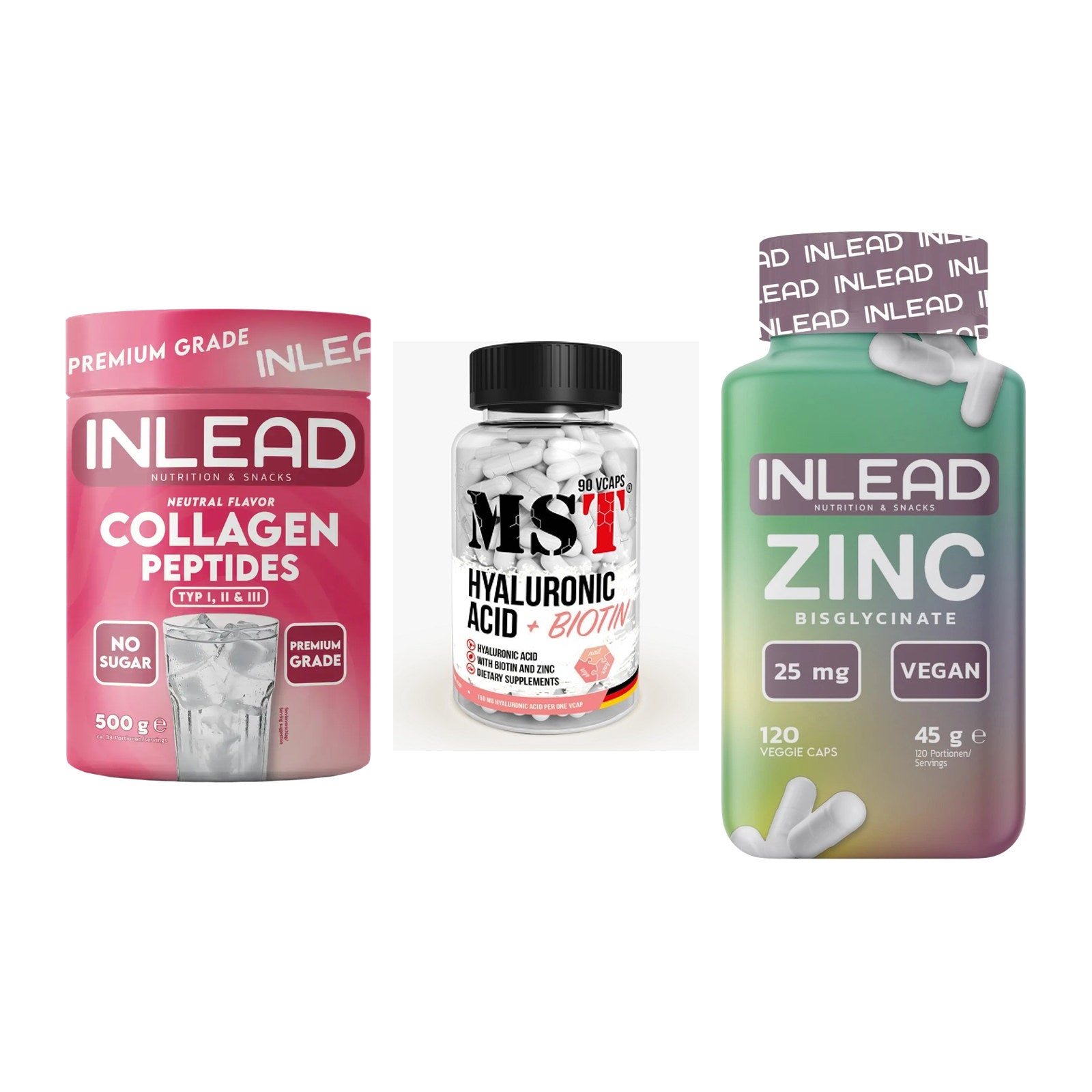 Haut, Haare & Nägel: INLEAD Collage + MST Hyaluronic + INLEAD Zink – alle enthaltenen Artikel