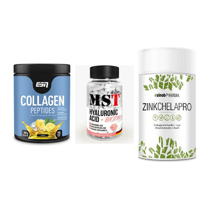 Haut, Haare & Nägel: ESN Collagen + MST Hyaluronic + Sinob Zink – alle enthaltenen Artikel