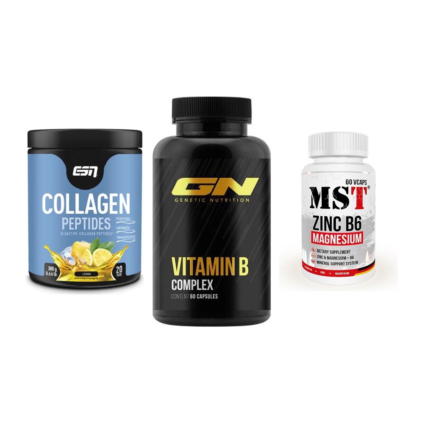 Haut, Haare & Nägel: ESN Collagen + GN Vitamin + MST Zinc – alle enthaltenen Artikel