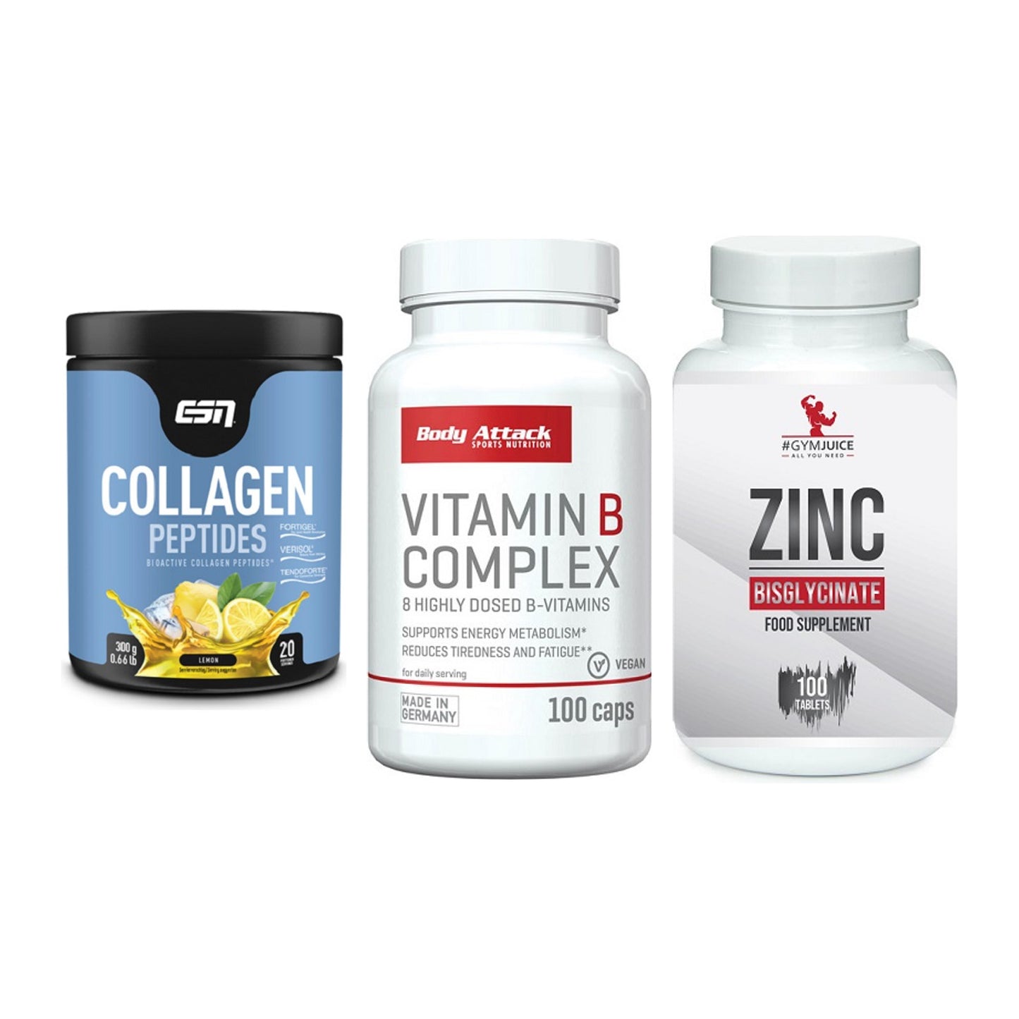 Haut, Haare & Nägel: ESN Collagen + Body Attack + #GYMJUICE ZINC – alle enthaltenen Artikel