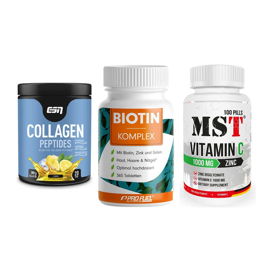 Haut, Haare & Nägel: ESN Collagen + ProFuel BIOTIN + MST Vitamin C – alle enthaltenen Artikel