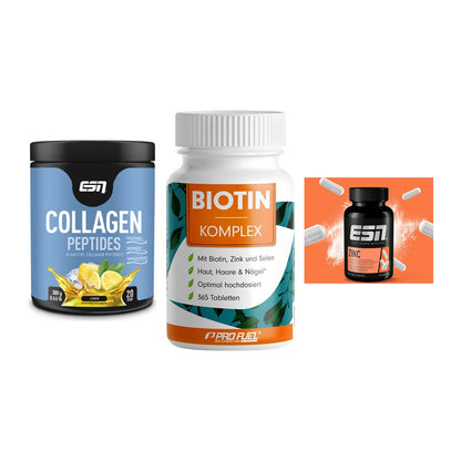 Haut, Haare & Nägel: ESN Collagen + ProFuel BIOTIN + ESN Zinc – alle enthaltenen Artikel