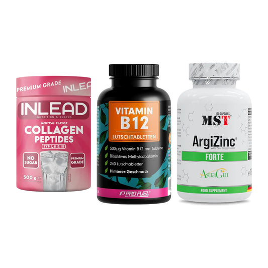 Haut, Haare & Nägel: INLEAD Collage + ProFuel Vitami + MST ArgiZinc – alle enthaltenen Artikel