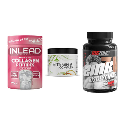 Haut, Haare & Nägel: INLEAD Collage + Peak Vitamin B + Big Zone Zink – alle enthaltenen Artikel