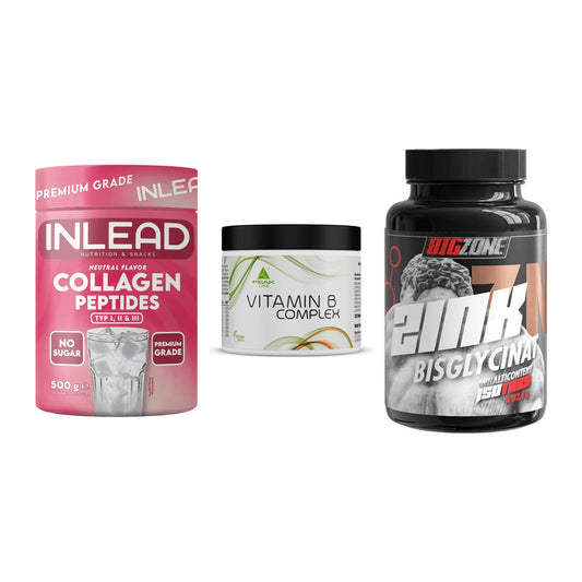 Haut, Haare & Nägel: INLEAD Collage + Peak Vitamin B + Big Zone Zink – alle enthaltenen Artikel