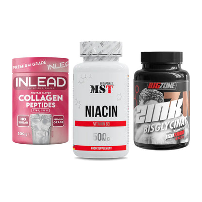 Haut, Haare & Nägel: INLEAD Collage + MST Niacin + Big Zone Zink – alle enthaltenen Artikel