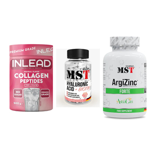 Haut, Haare & Nägel: INLEAD Collage + MST Hyaluronic + MST ArgiZinc – alle enthaltenen Artikel
