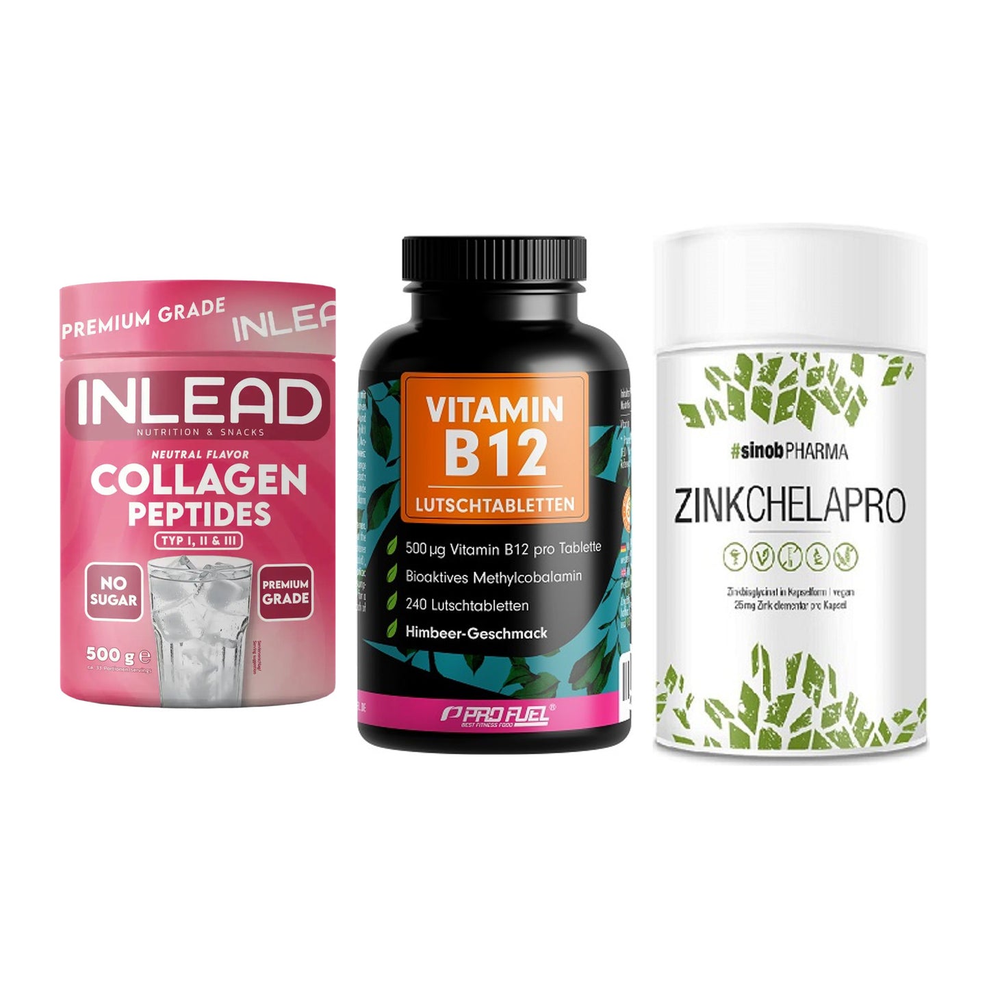 Haut, Haare & Nägel: INLEAD Collage + ProFuel Vitami + Sinob Zink – alle enthaltenen Artikel