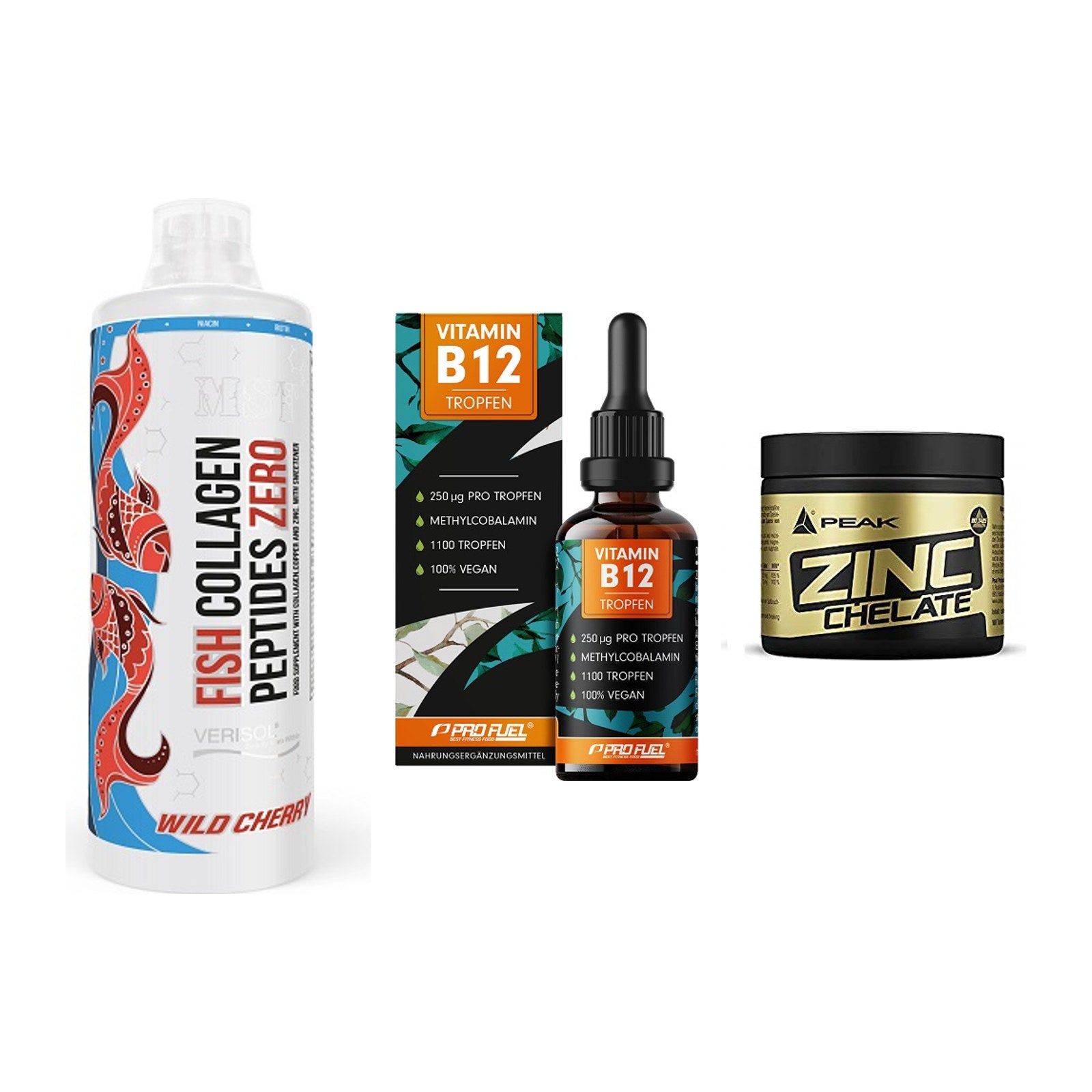 Haut, Haare & Nägel: MST Fish + ProFuel Vitami + Peak Zink – alle enthaltenen Artikel