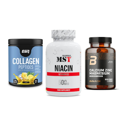 Haut, Haare & Nägel: ESN Collagen + MST Niacin + BioTech Calciu – alle enthaltenen Artikel