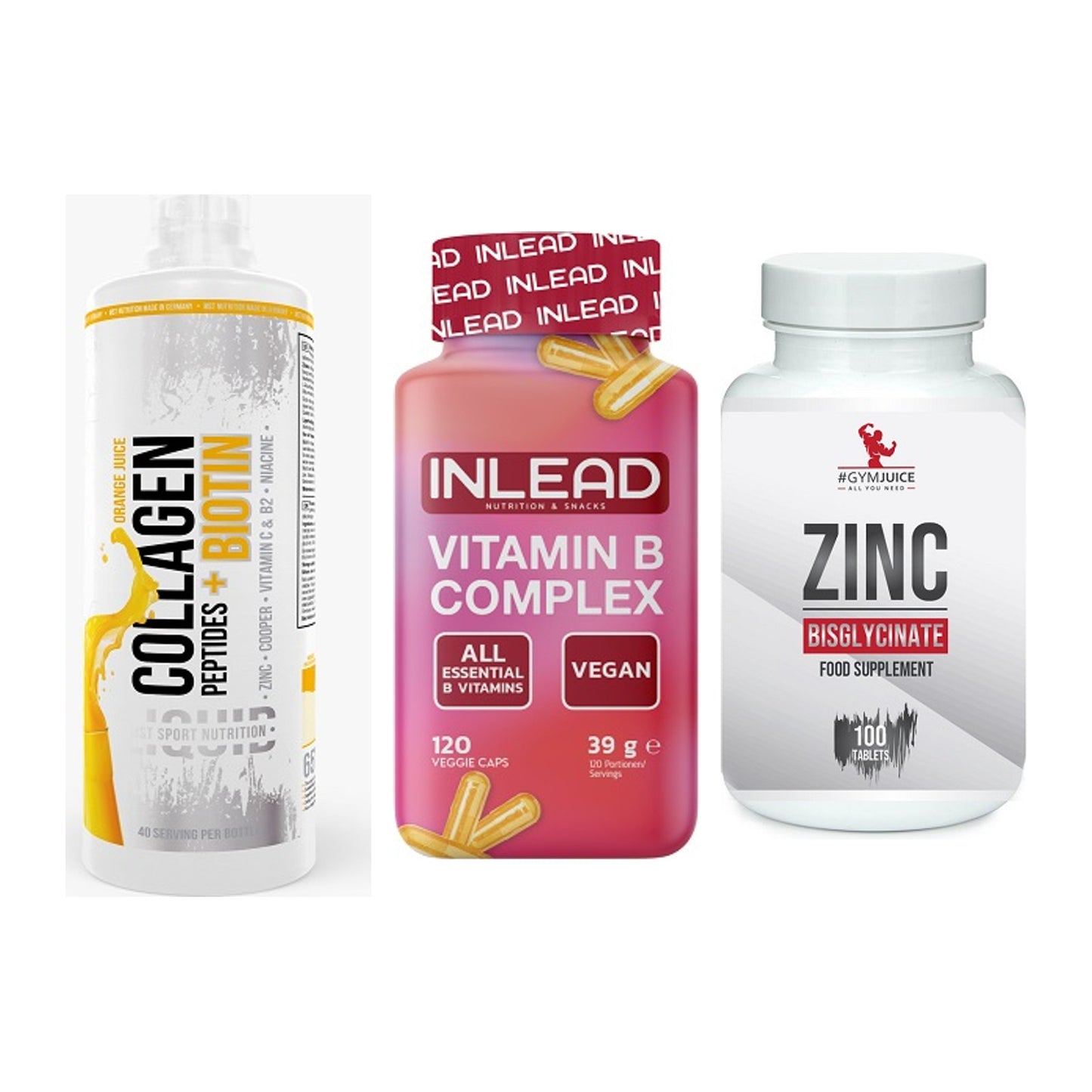Haut, Haare & Nägel: MST Collagen + INLEAD Vitamin + #GYMJUICE ZINC – alle enthaltenen Artikel