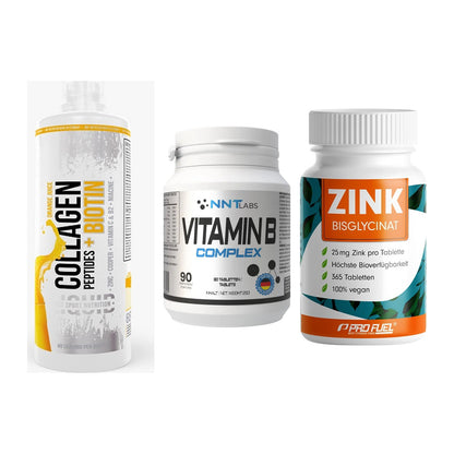 Haut, Haare & Nägel: MST Collagen + NNT Vitamin B + ProFuel Zink – alle enthaltenen Artikel