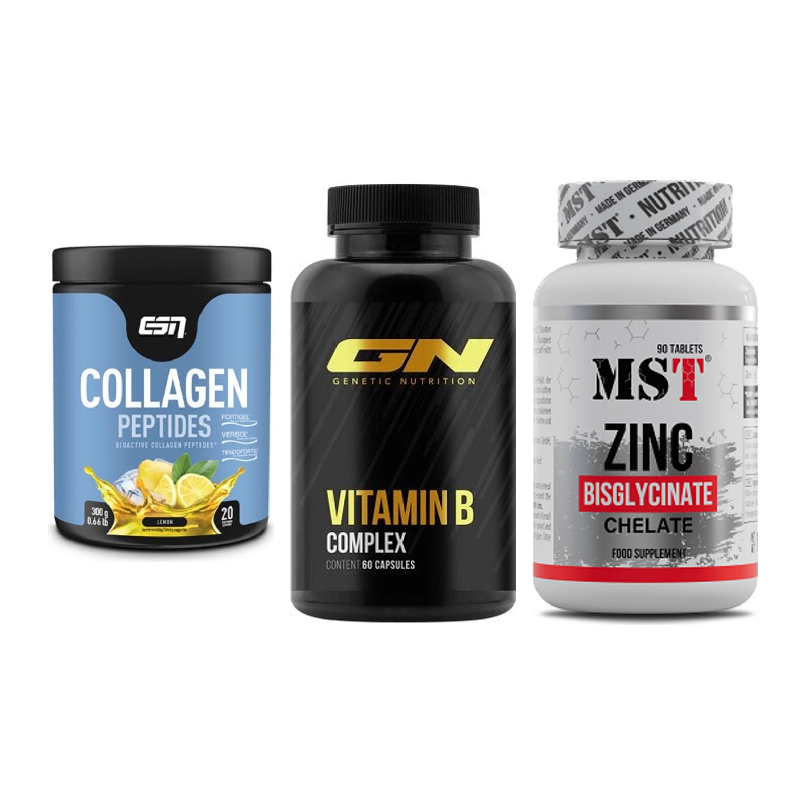 Haut, Haare & Nägel: ESN Collagen + GN Vitamin + MST Zinc – alle enthaltenen Artikel