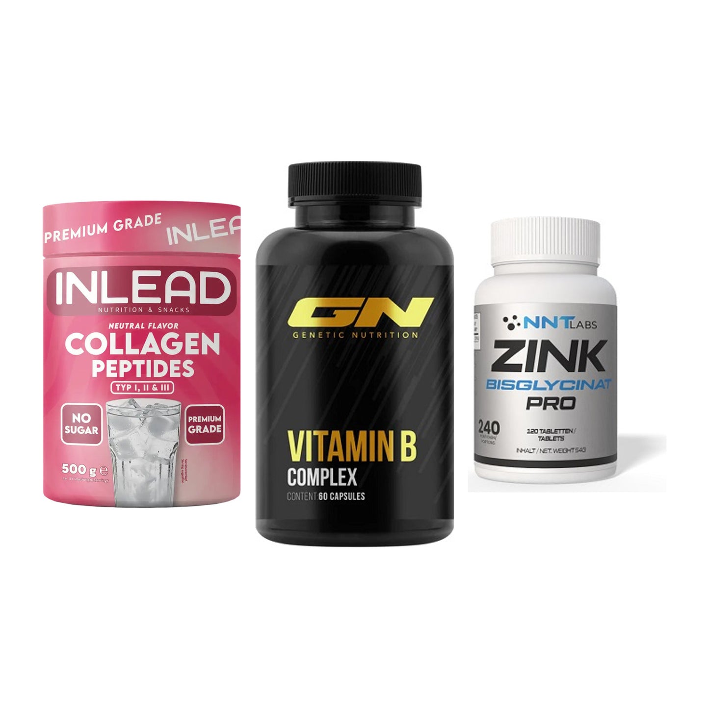 Haut, Haare & Nägel: INLEAD Collage + GN Vitamin + NNT Zink 50mg – alle enthaltenen Artikel