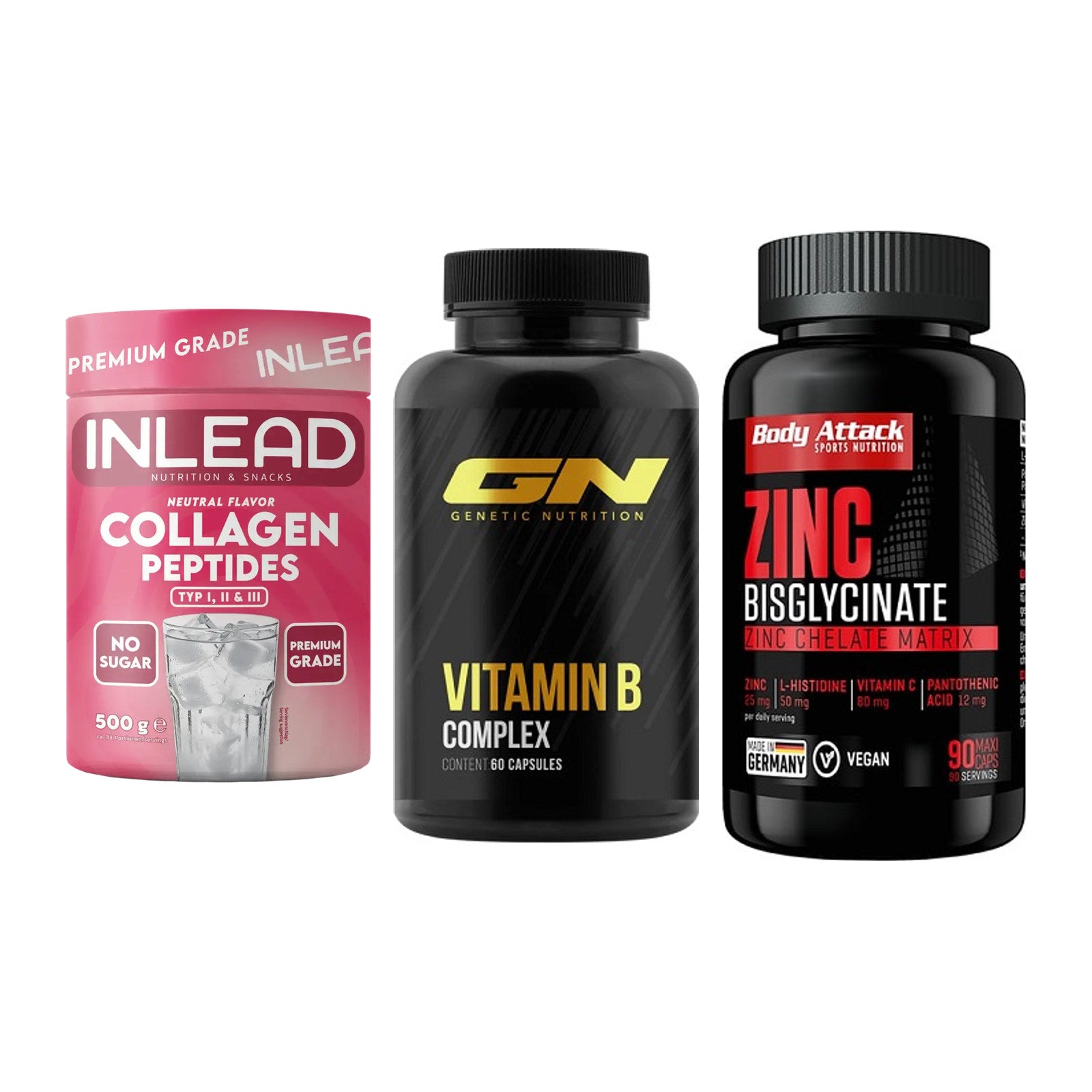Haut, Haare & Nägel: INLEAD Collage + GN Vitamin + Body Attack – alle enthaltenen Artikel