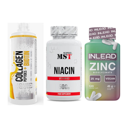 Haut, Haare & Nägel: MST Collagen + MST Niacin + INLEAD Zink – alle enthaltenen Artikel