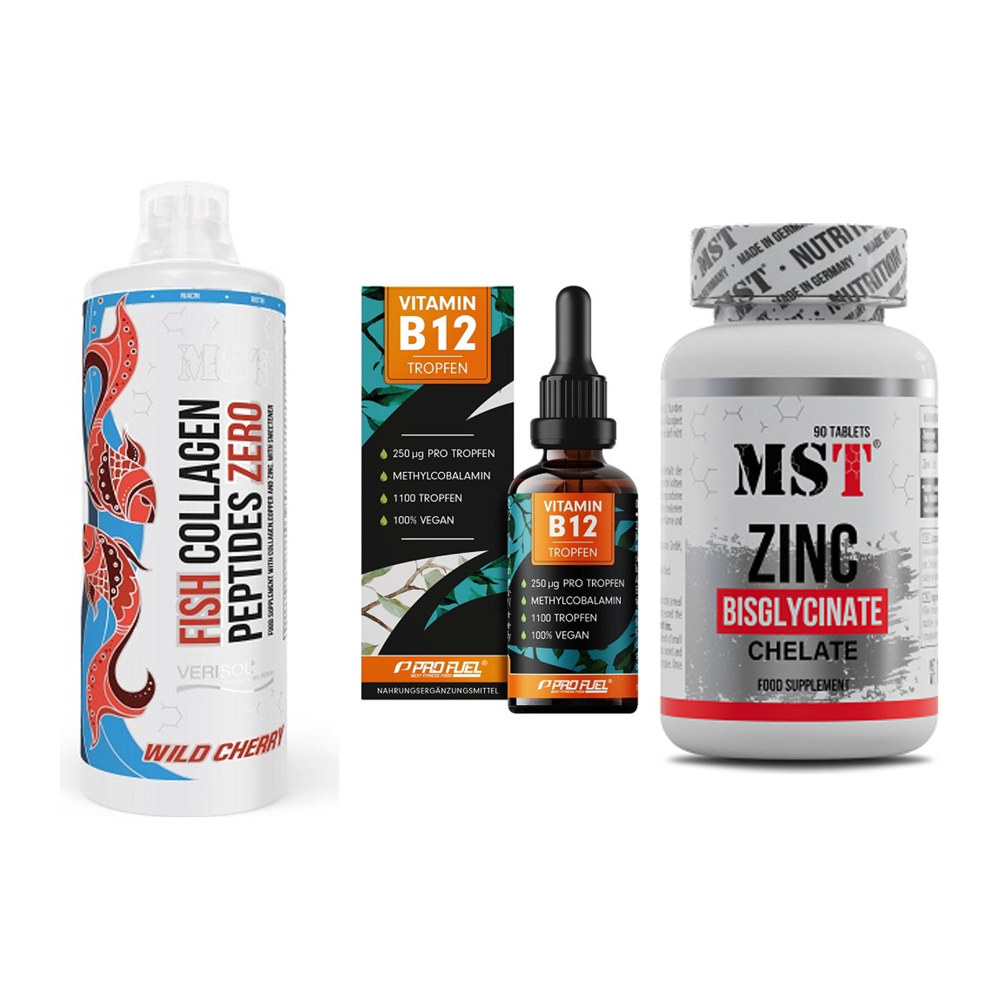Haut, Haare & Nägel: MST Fish + ProFuel Vitami + MST Zinc – alle enthaltenen Artikel