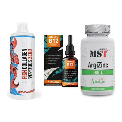 Haut, Haare & Nägel: MST Fish + ProFuel Vitami + MST ArgiZinc – alle enthaltenen Artikel
