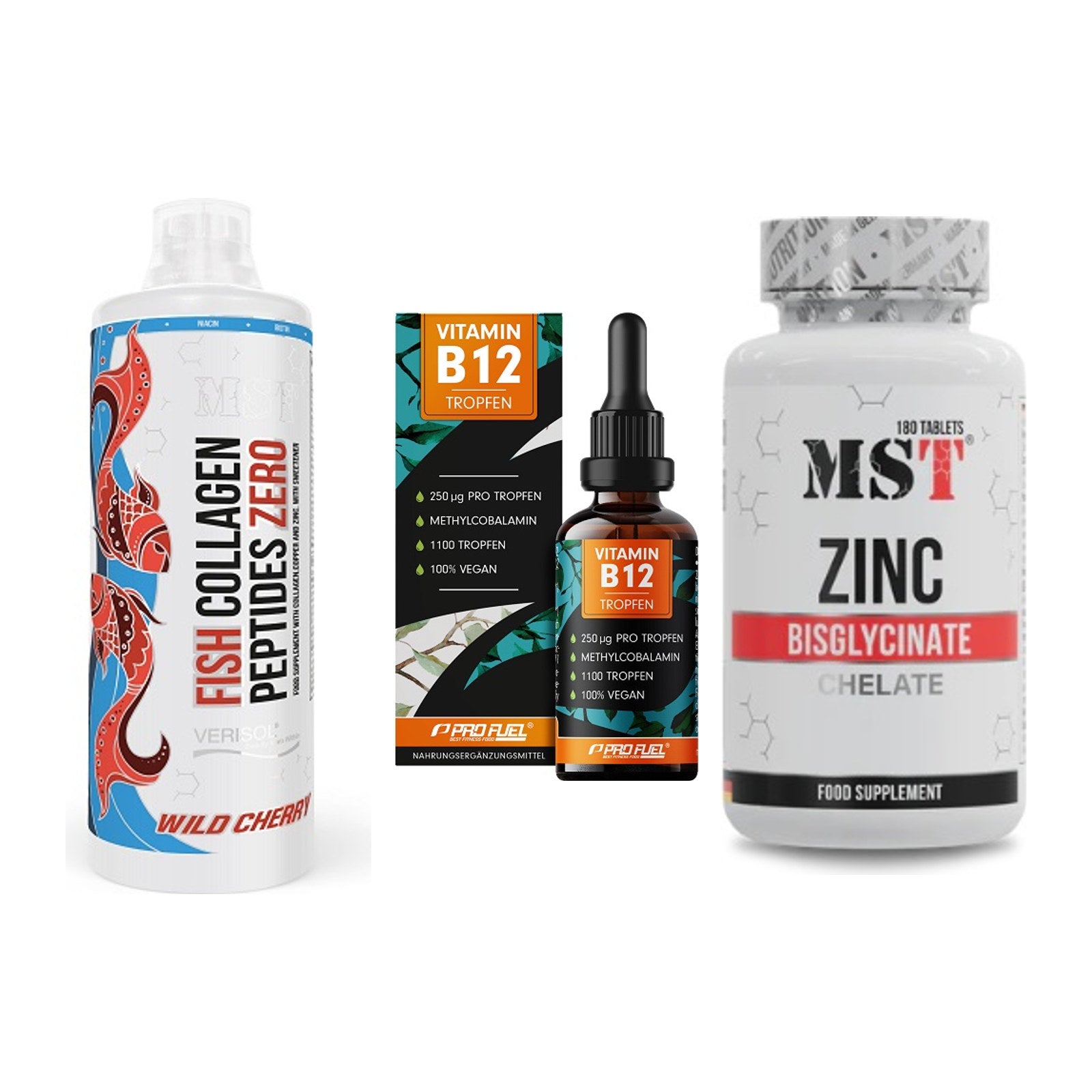 Haut, Haare & Nägel: MST Fish + ProFuel Vitami + MST Zinc – alle enthaltenen Artikel