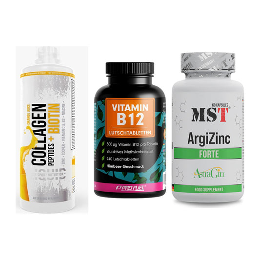 Haut, Haare & Nägel: MST Collagen + ProFuel Vitami + MST ArgiZinc – alle enthaltenen Artikel
