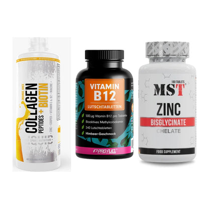 Haut, Haare & Nägel: MST Collagen + ProFuel Vitami + MST Zinc – alle enthaltenen Artikel