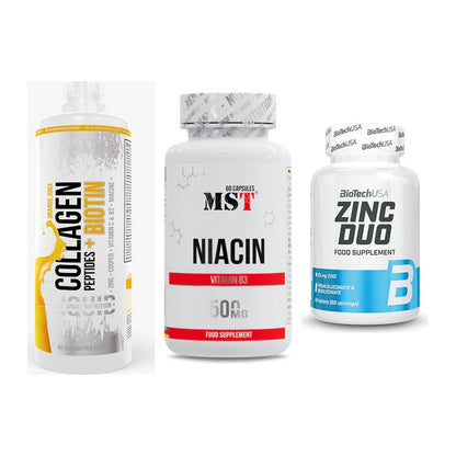 Haut, Haare & Nägel: MST Collagen + MST Niacin + BioTech Zinc – alle enthaltenen Artikel