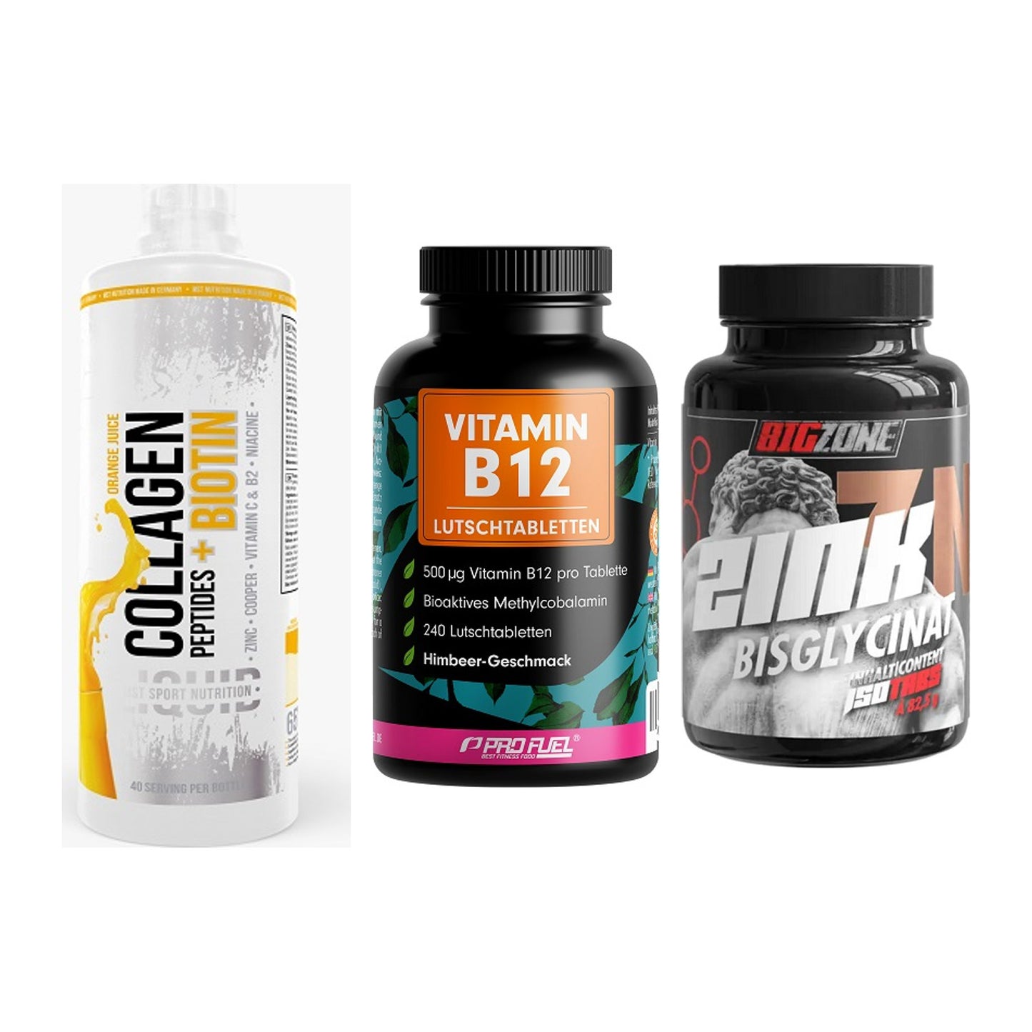 Haut, Haare & Nägel: MST Collagen + ProFuel Vitami + Big Zone Zink – alle enthaltenen Artikel