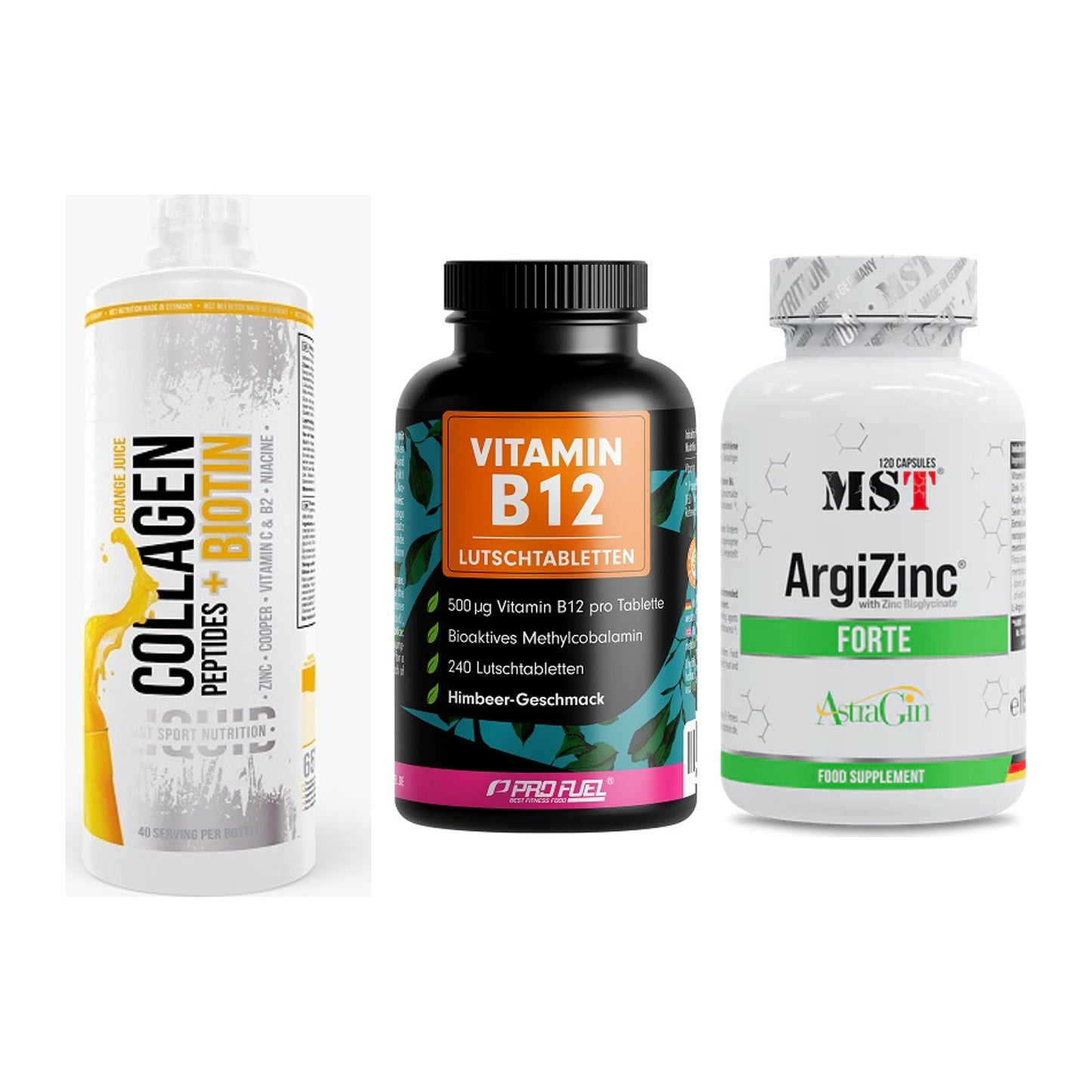 Haut, Haare & Nägel: MST Collagen + ProFuel Vitami + MST ArgiZinc – alle enthaltenen Artikel