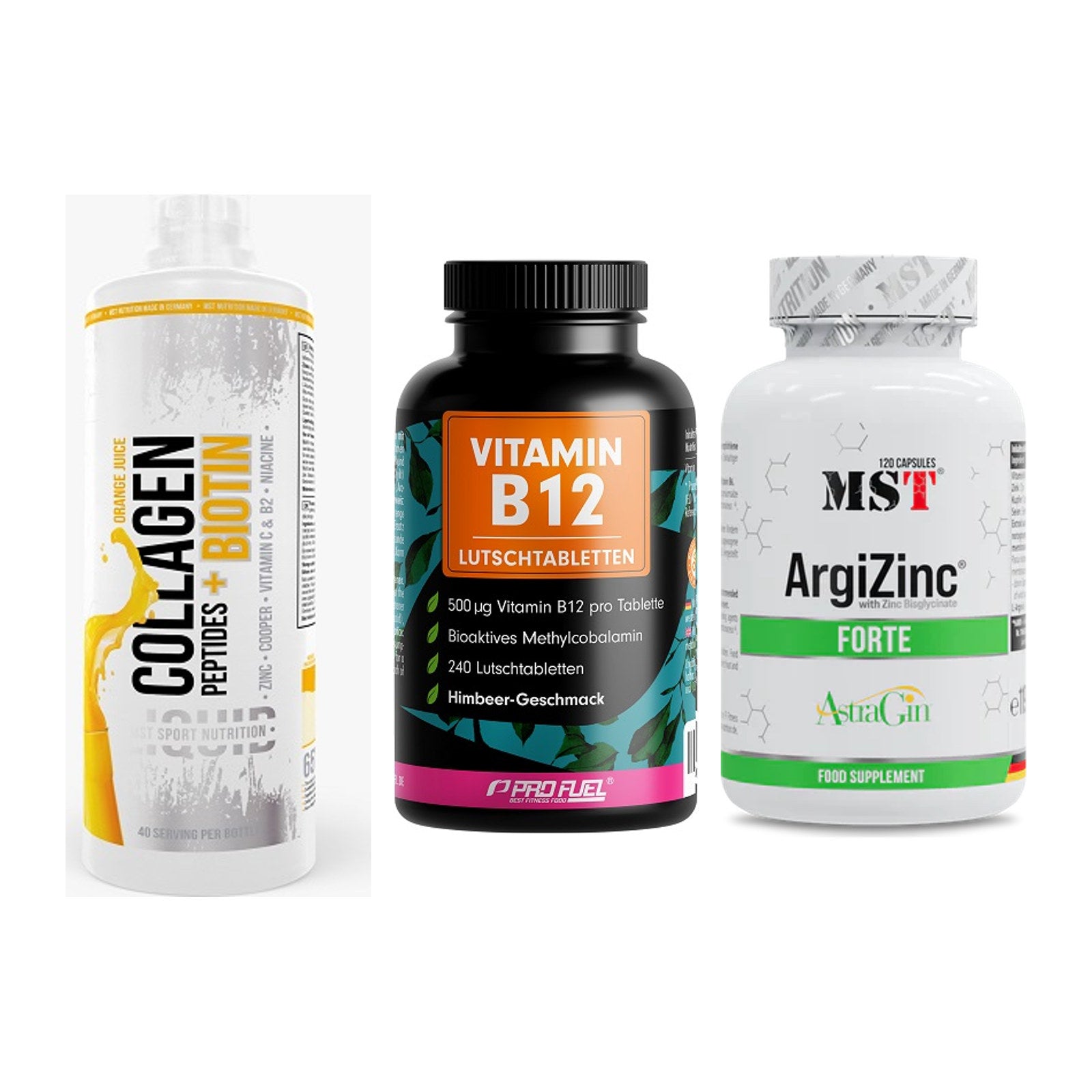 Haut, Haare & Nägel: MST Collagen + ProFuel Vitami + MST ArgiZinc – alle enthaltenen Artikel