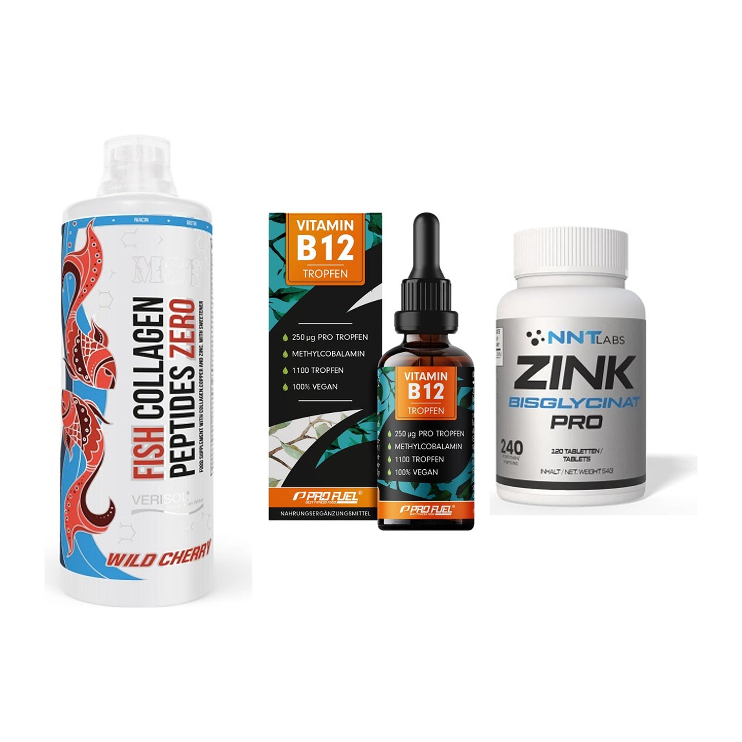 Haut, Haare & Nägel: MST Fish + ProFuel Vitami + NNT Zink 50mg – alle enthaltenen Artikel
