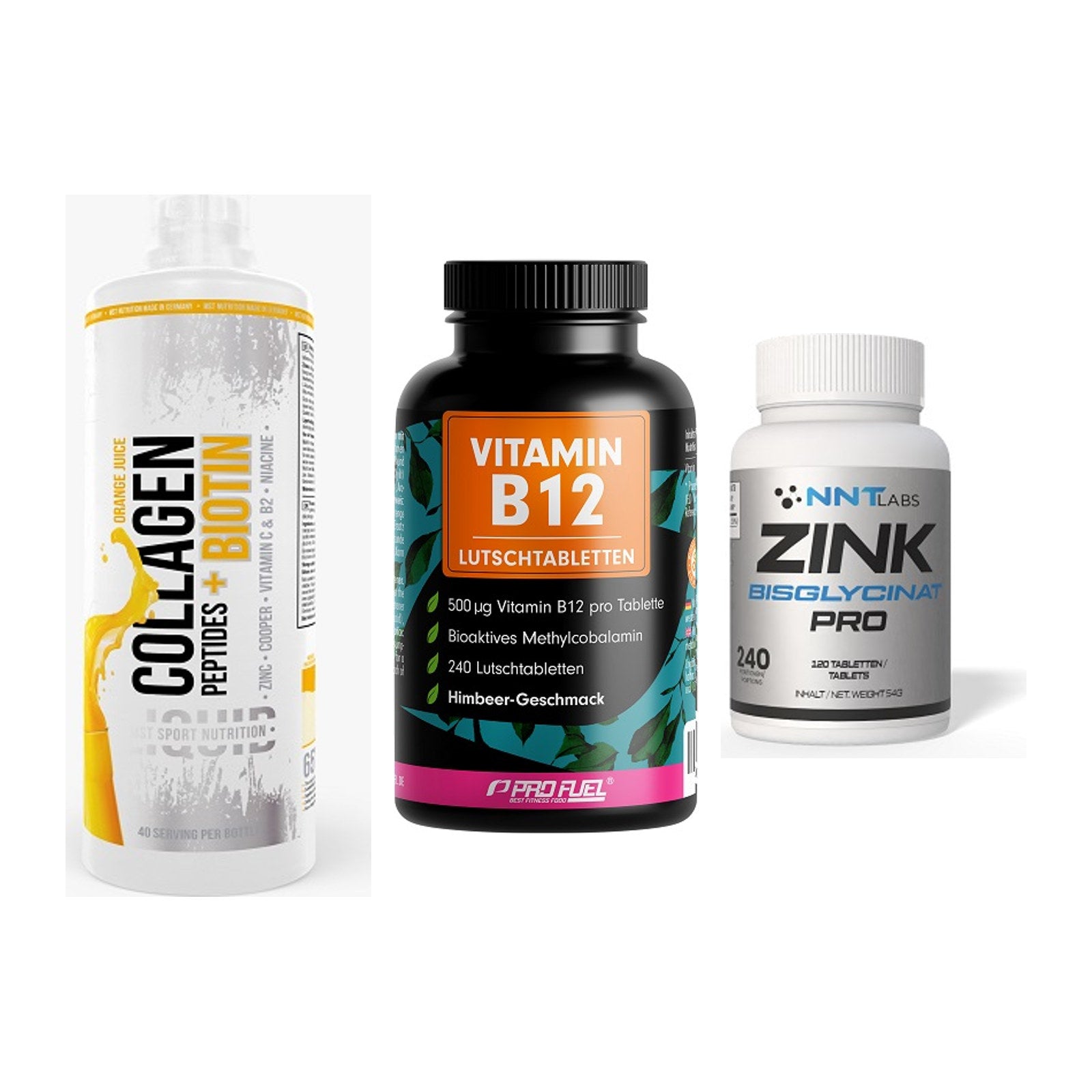 Haut, Haare & Nägel: MST Collagen + ProFuel Vitami + NNT Zink 50mg – alle enthaltenen Artikel